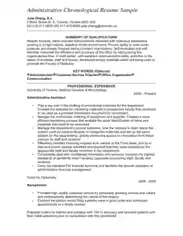 Administrative Chronological Resume Template