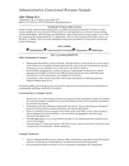 Administrative Functional Functional Resume Template