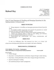 Bank Operations Manager Template