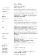 Manager Work Experience Resume Template