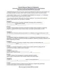 General Sample Resume Objective Statements Template