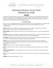 Education Resume Cover Letter and Reference Guide Template
