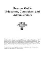 Free Download PDF Books, Resume Guide Educators Counselors and Administrators Template
