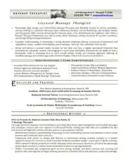 Professional Massage Therapist Resume Template