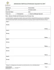 Administrative Staff Annual Performance Appraisal Form Template