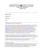 College Performance Appraisal Form Template