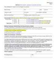 Sample Bid Proposal Form For Services Template