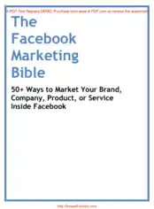 Facebook Marketing Bible 50 Ways To Market Your Brand Company Product Or Service Inside Facebook
