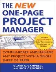 The New One Page Project Manager Communicate and Manage Free Pdf Book