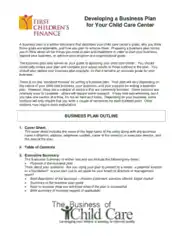 Daycare Center Business Plan Template