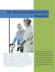 Home Health Care Business Plan Template