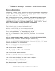 Construction Business Plan Free Template