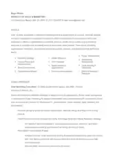 Sample Director of Sales and Marketing Resume Template