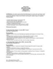 Biomedical Sales and Service Engineer Resume Template