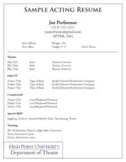 Free Download PDF Books, Special Skills For Acting Resume Template