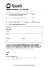 Charity Membership Form Template