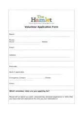 Charity Volunteer Application Form Template