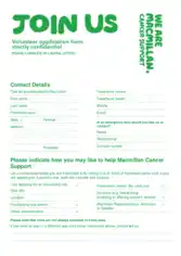 Confidential Charity Volunteer Application Form Template