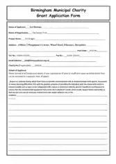 Municipal Charity Grant Application Form Template