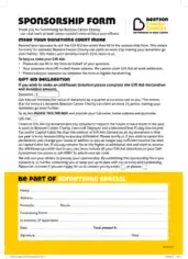 Basic Charity Sponsorship Form Example Template