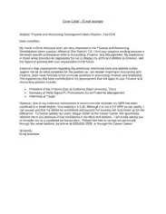 Finance and Accounting Cover Letter Template