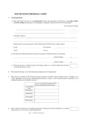 New Business Proposal Form Template