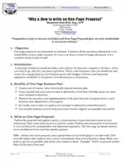 One Page Business Proposal Template
