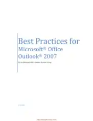 Best Practices For Microsoft Office Outlook 2007