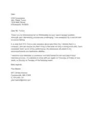 Interview Thank You Letter After Interview Template