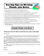 Free Download PDF Books, Job Interview Thank You Note Template