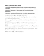 Interview Questions on Senior Management Evaluation Template