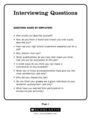Interviewing Questions Worksheet Template