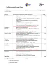Interview Performance Score Sheet Example Template