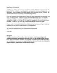 Business Termination Letters Example Template