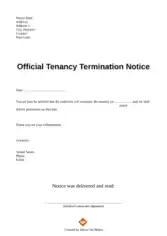 Tenant to Lanlord Tenancy Termination Letter Template
