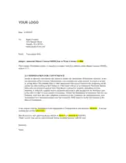 Janitorial Contract Termination Letter Sample Template
