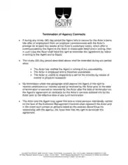 Termination Agency Contract Template