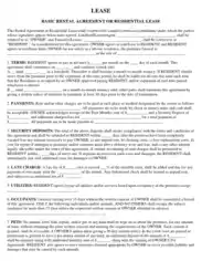 Basic Rental Agreement or Residential Lease Template