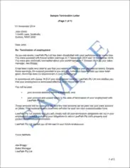 Letter of Termination for Poor Performance with Notice Template