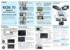 CANON Camera EOS 7D MK2 Quick Reference Guide