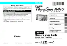 Free Download PDF Books, CANON Camera PowerShot A410 Basic User Guide
