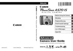CANON Camera PowerShot A570 IS Advance User Guide