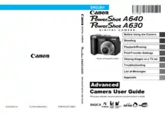 CANON Camera PowerShot A640 and A30 Advance User Guide
