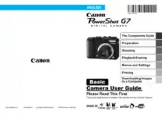 CANON Camera PowerShot G7 Basic User Guide