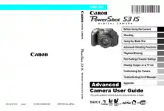 CANON Camera PowerShot S3 IS Advance User Guide