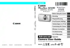 CANON Camera PowerShot SD430 IXUSW Advance User Guide