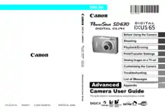 CANON Camera PowerShot SD630 IXUS65 Advance User Guide