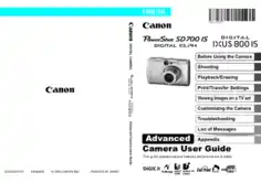 CANON Camera PowerShot SD700 ISIXUS800IS Advance User Guide
