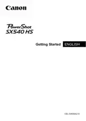 CANON Camera PowerShot SX540 HS Quick Start Guide