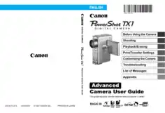 CANON Camera PowerShot TX1 User Guide